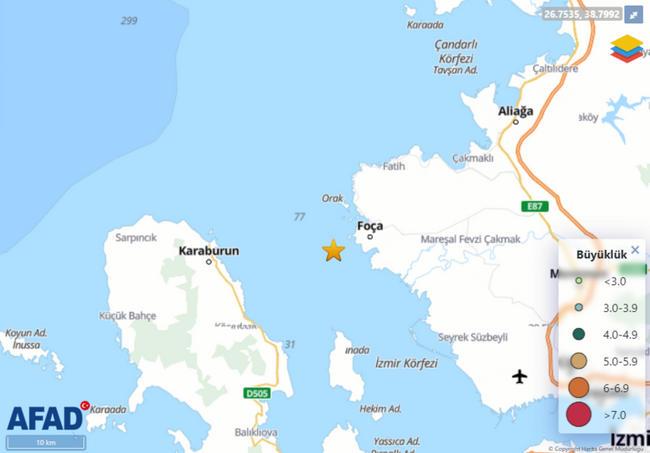 İzmir'de 4.1 büyüklüğünde deprem - Resim : 1