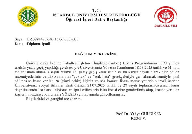 İptal edilen diplomalarla ilgili yeni gelişme! Aralarında İmamoğlu da var… - Resim : 1