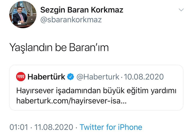 Öve öve bitirememişler! Sezgin Baran Korkmaz'ın kapattığı Twitter hesabından yine Habertürk çıktı - Resim : 1