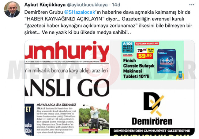 Cumhuriyet’in GYY’sinden Demirören’e sert tepki! ‘Ne yazık ki bu ülkede medya sahibi...’ - Resim : 4