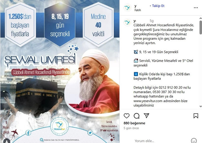 Cübbeli Ahmet Hoca'dan umre şirketiyle ziyaret - Resim : 1