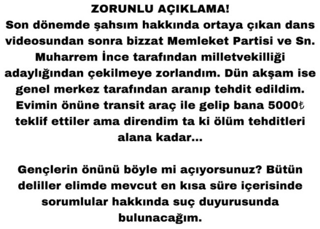 Dans videosu ile gündeme gelen adaydan Muharrem İnce hakkında bomba iddia - Resim : 2