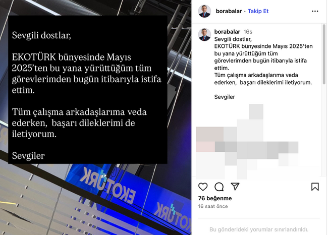 Ekotürk TV’den üst düzey ayrılık haberi! ‘Bugün itibariyle istifa ettim…’ - Resim : 1