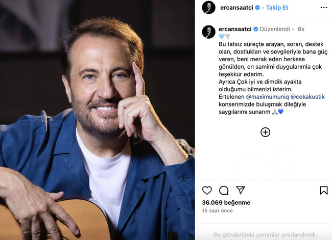 Ercan Saatçi'den gözaltı sonrası ilk paylaşım! ‘Bilmenizi isterim…’ - Resim : 1