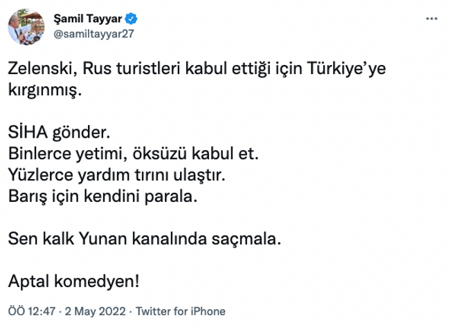Şamil Tayyar’dan Zelenski’nin o sözlerine sert tepki! ‘Aptal komedyen…’ - Resim : 2