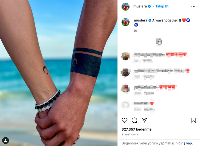 Galatasaray’ın kalecisi Fernando Muslera ve eşi, ay yıldız dövmesi yaptırdı! - Resim : 1