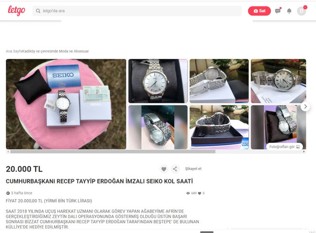 Erdoğan hediye etti; alanlar satışa çıkardı! 2 bin liralık saate 100 bin lira istediler... - Resim : 2