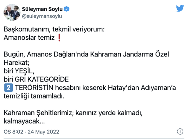 Bakan Soylu "Başkomutanım, tekmil veriyorum" diyerek duyurdu! - Resim : 1