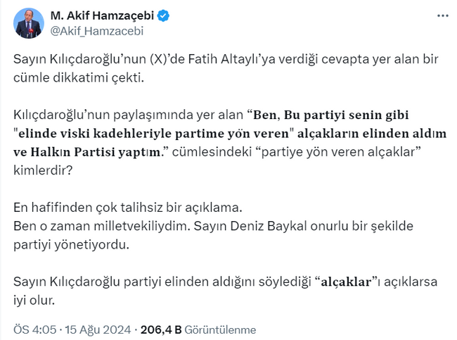 CHP’li isimden Kılıçdaroğlu’nun ‘Fatih Altaylı’ açıklamasına tepki: Kim bu alçaklar? - Resim : 1