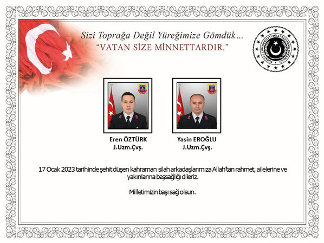 MSB acı haberi duyurdu: 2 asker şehit oldu! - Resim : 1