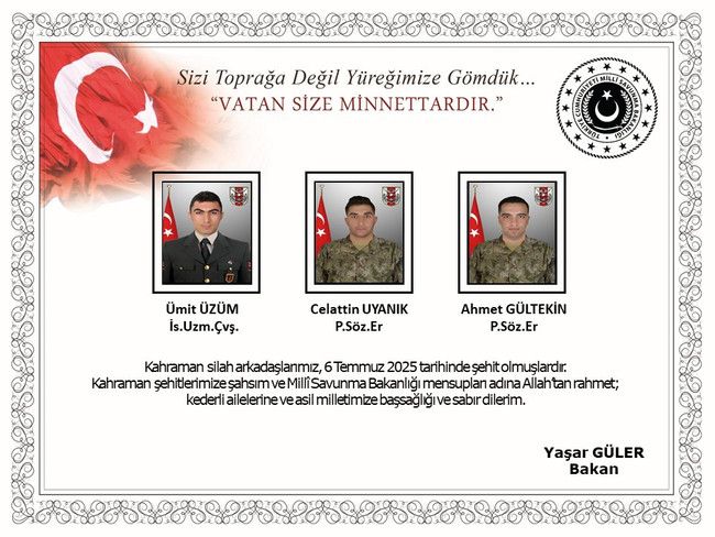 MSB acı haberi duyurdu: Şehit sayısı 12'ye yükseldi! - Resim : 1