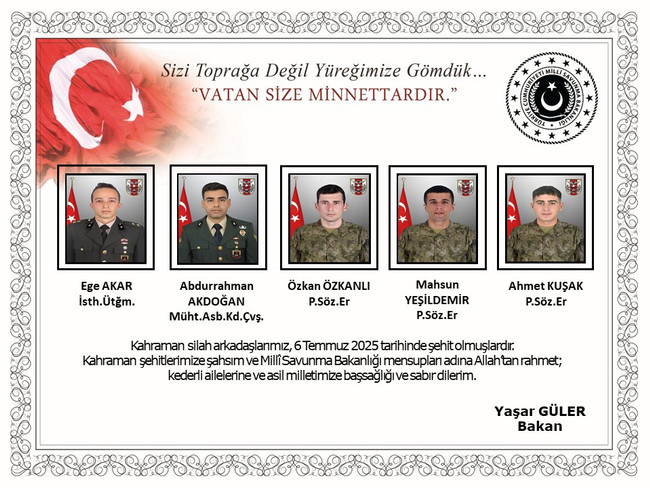 MSB acı haberi duyurdu: Şehit sayısı 12'ye yükseldi! - Resim : 2