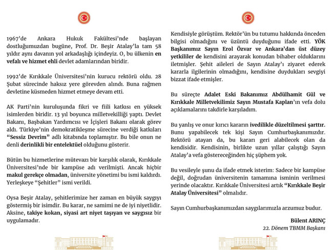 Bülent Arınç'tan Cumhurbaşkanı Erdoğan'a çağrı! O hamleye tepki gösterdi… - Resim : 2