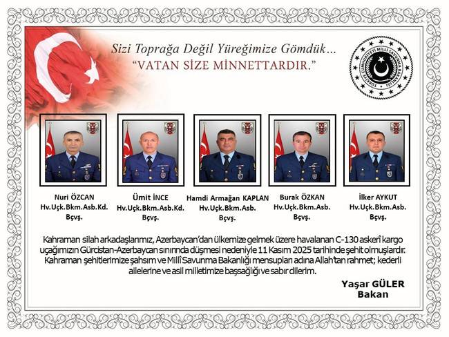 D&uuml;şen u&ccedil;aktaki şehitlerin isimleri a&ccedil;ıklandı! Enkaz incelemesi saat 6.30'da başladı&hellip; - Resim : 2