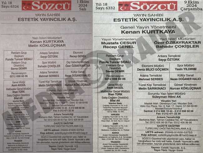 Sözcü Gazetesi'nin yeni künyesi belli oldu! Kim, hangi göreve getirildi? - Resim : 2