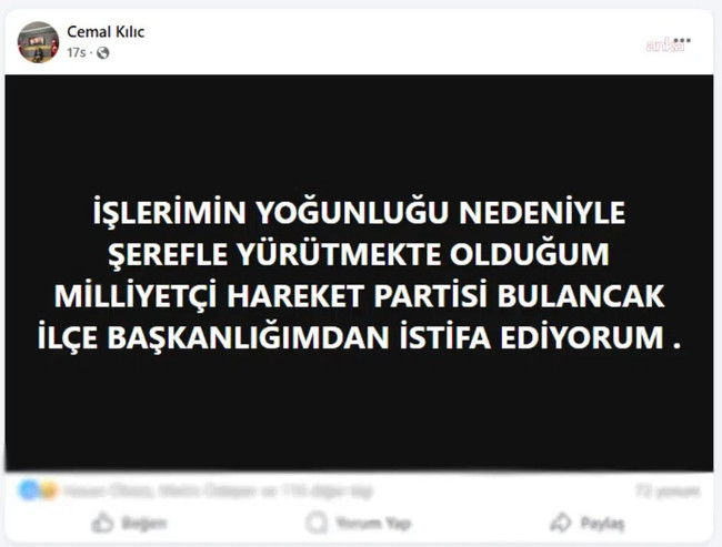 MHP’den istifa haberi geldi: İşte gerekçesi! Sosyal medyadan duyurdu… - Resim : 2