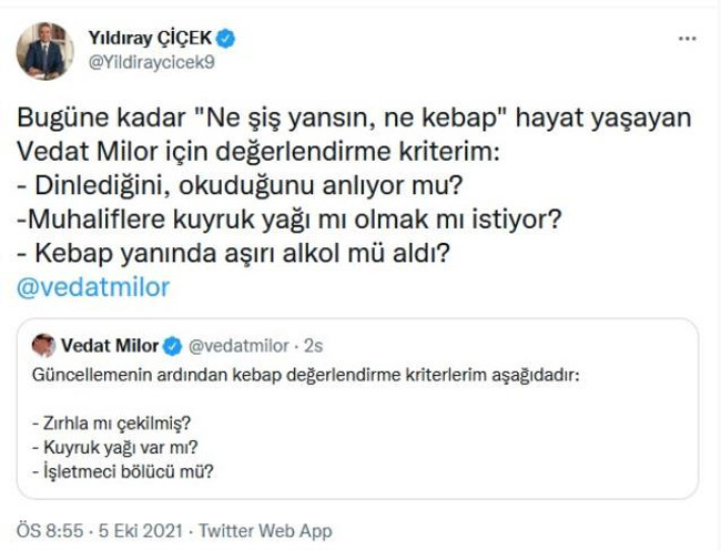 "Bölücü kebapçılar" tartışması büyüyor! Vedat Milor'un imalı paylaşımına MHP'den jet yanıt - Resim : 2