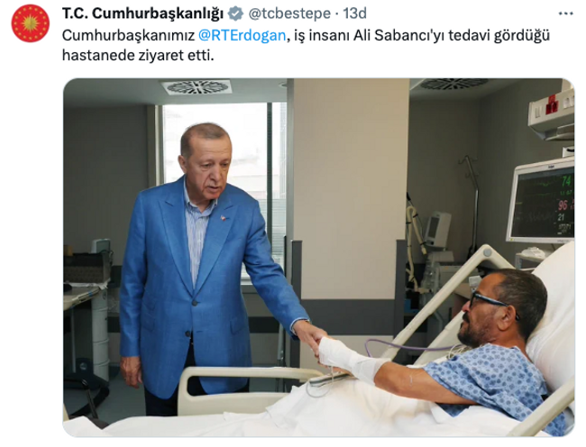 Erdoğan'dan Sabancı çiftine hastanede ziyaret! Kazadan sonra ilk kare... - Resim : 3