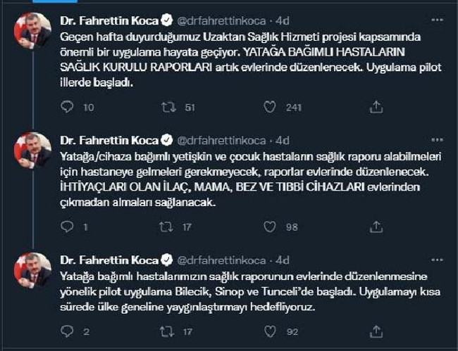 Sağlık Bakanlığı'ndan yatağa bağımlı hastalara müjde: "Artık evden düzenlenecek" - Resim : 1