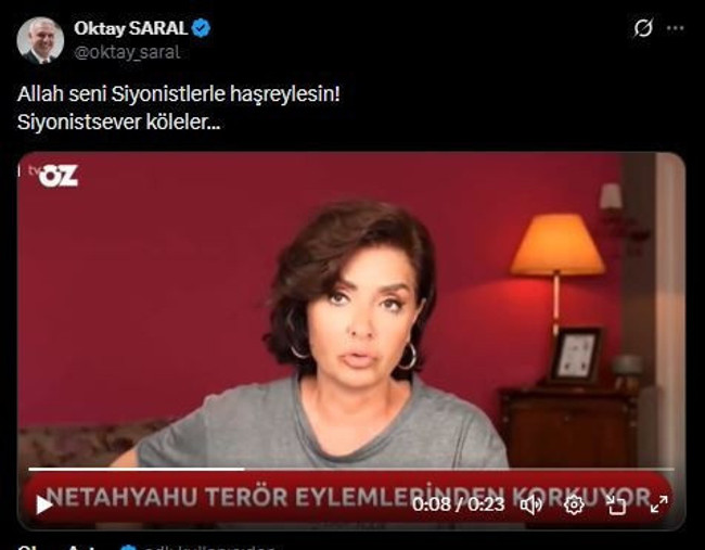 Oktay Saral, Özlem Gürses'i hedef aldı! "Siyonistsever köleler” - Resim : 1