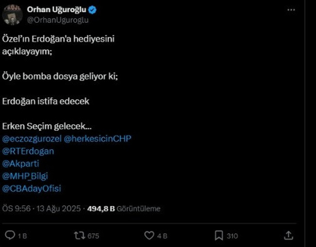 Uğuroğlu, Özel’in Erdoğan’a hediyesini açıkladı: "Erdoğan istifa edecek!" - Resim : 2