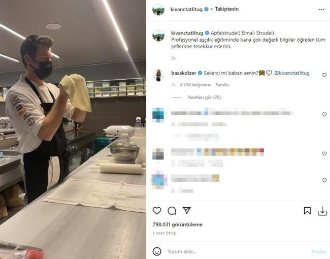 Kıvanç Tatlıtuğ mutfağa girip tatlı yaptı! İlk yorum hamile eşi Başak Dizer’den geldi… - Resim : 1