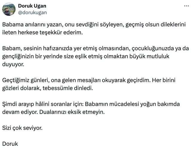 Spiker Sabri Ugan'ın sağlık durumuna ilişkin kritik açıklama! 'Dualarınızı eksik etmeyin…' - Resim : 1