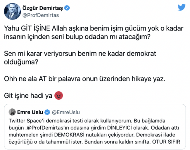FETÖ'cü Emre Uslu, Özgür Demirtaş'ı hedef aldı: "Demokraside sınıfta kaldın" - Resim : 1