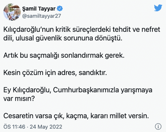 Şamil Tayyar'dan Kılıçdaroğlu'na aday ol çağrısı! Cumhurbaşkanımızla yarışmaya var mısın? - Resim : 3