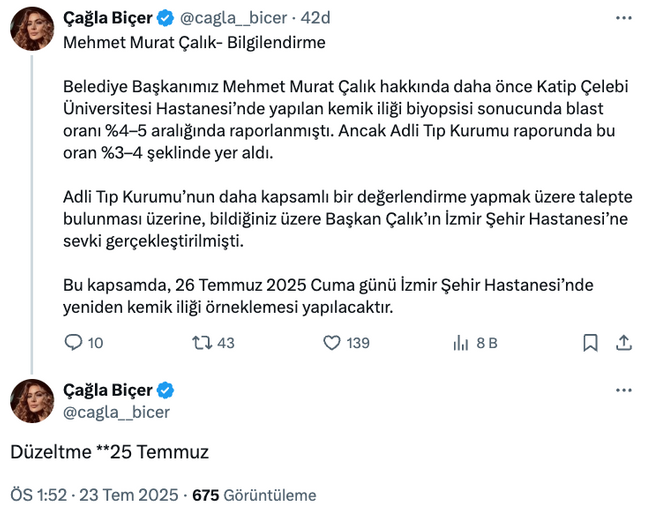 Murat Çalık’ın sağlık durumuyla ilgili yeni gelişme! ‘Kemik iliği örneklemesi…’ - Resim : 1