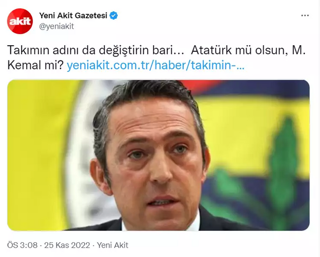 Fenerbahçe'nin Atatürk önerisi Akit'i rahatsız etti - Resim : 2