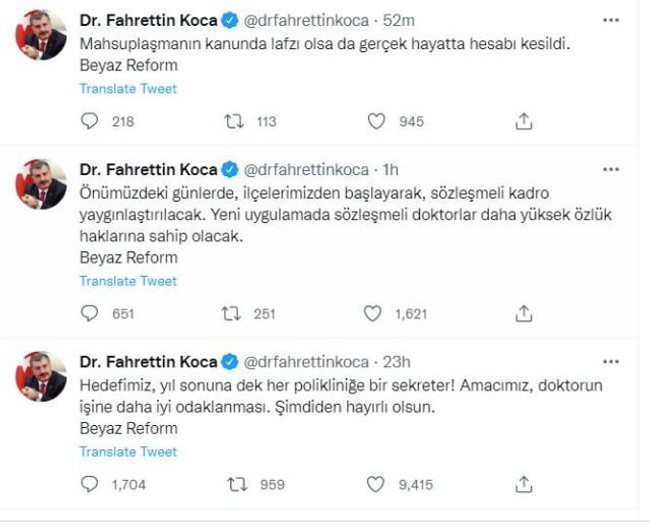 Binlerce doktoru ilgilendiriyor! Bakan Koca, özlük haklarıyla ilgili müjdeyi verdi - Resim : 1