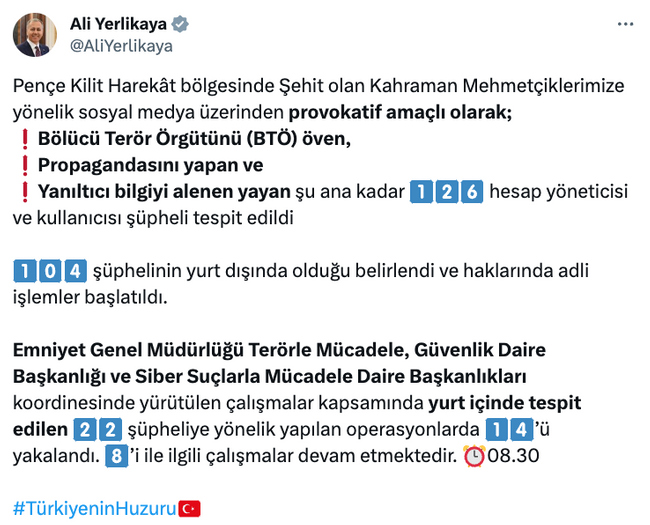 Şehitlere yönelik provokatif paylaşımda bulunanlara operasyon! 22 kişiden 14’ü yakalandı… - Resim : 2
