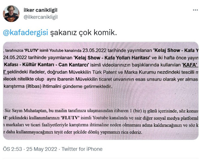 KAFA dergisi Flu TV'ye uyarı gönderdi! İlker Canikligil tepki gösterdi! - Resim : 1