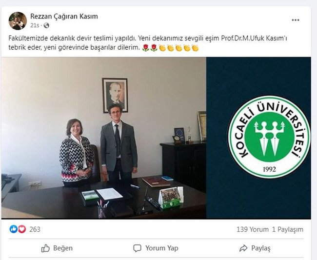 Kocaeli Üniversitesi’nde eşinin bölüm başkanı olduğu fakülteye dekan oldu - Resim : 2
