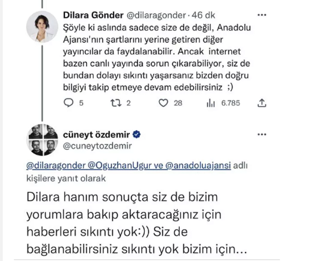 Oğuzhan Uğur ve Cüneyt Özdemir'in seçim yayını açıklamalarına Dilara Gönder'den yanıt - Resim : 3