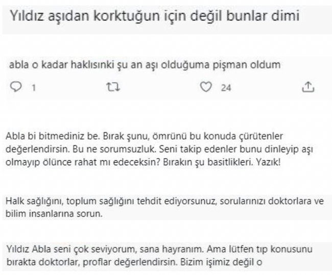 Yıldız Tilbe’den dikkat çeken aşı çıkışı! Takipçilerinden tepki yağdı... - Resim : 3
