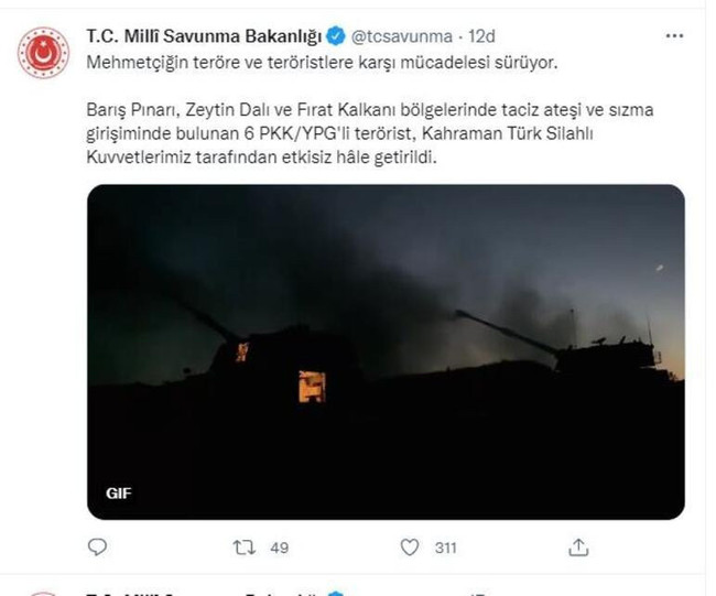 MSB duyurdu: 6 PKK/YPG'li terörist etkisiz hâle getirildi - Resim : 1