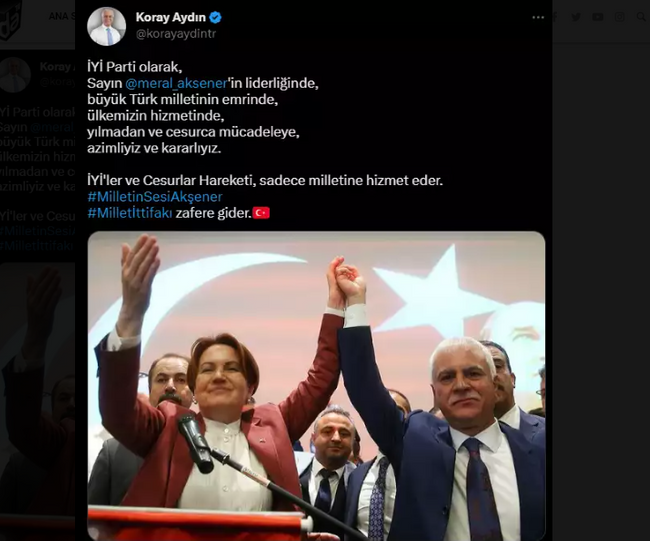 İYİ Parti'nin ikinci adamı Aydın'dan imalı mesaj - Resim : 1