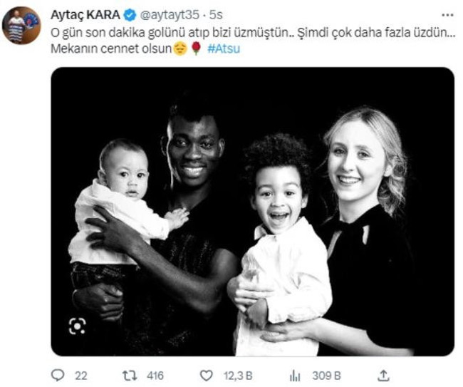 Spor camiası Atsu'ya ağlıyor! Kasımpaşalı Aytaç'ın paylaşımı yürek burktu - Resim : 1