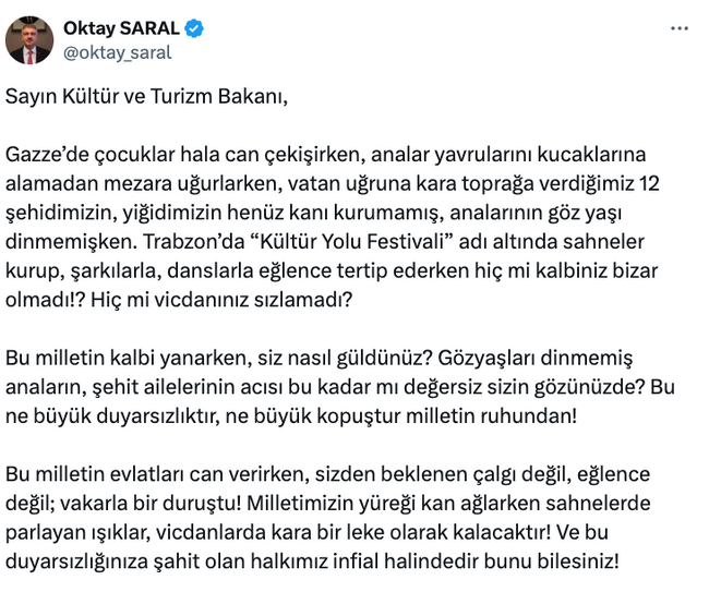Başdanışman Oktay Saral'dan Bakan Ersoy'a sert çıkış! 'Bu ne büyük duyarsızlıktır!..' - Resim : 1