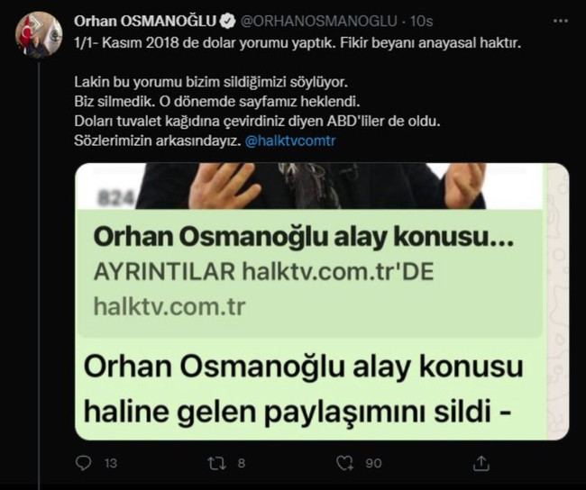 Ünlü tweetini silmişti! Orhan Osmanoğlu ‘dolar’ sessizliğini bozdu - Resim : 3