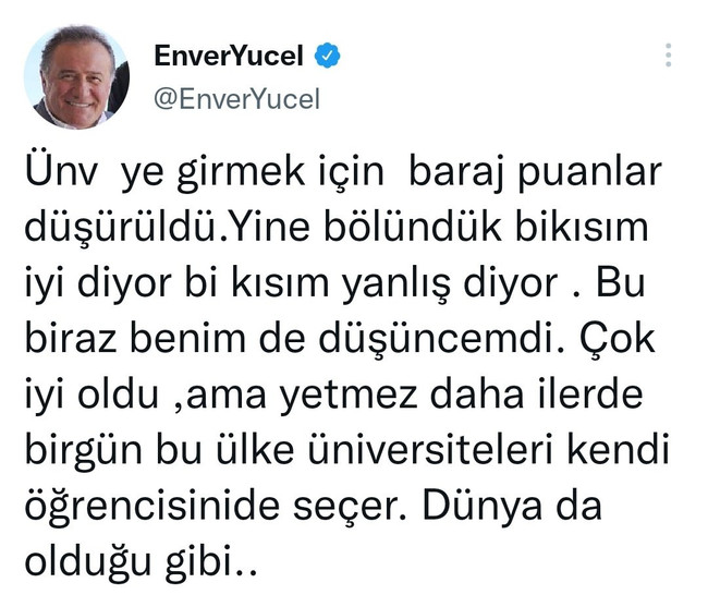 Enver Yücel'in imla hatası olay oldu: Öğrenci olsa Türkçe'den geçemez, ama üniversitesi var - Resim : 1