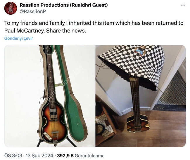 Paul McCartney’nin kayıp gitarı bulundu - Resim : 1