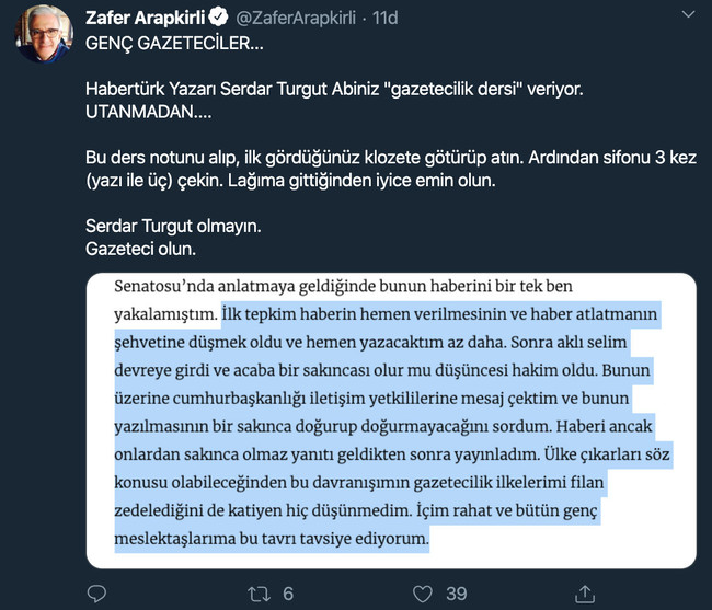 Serdar Turgut'un 'gazetecilik dersi' Zafer Arapkirli'yi kızdırdı! "Klozete atın, sifonu çekin" - Resim : 2
