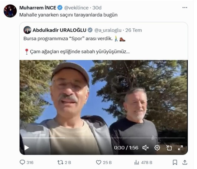 Muharrem İnce’den skandal ‘yangın’ paylaşımı! Eski tarihli videoyu paylaştı… - Resim : 1