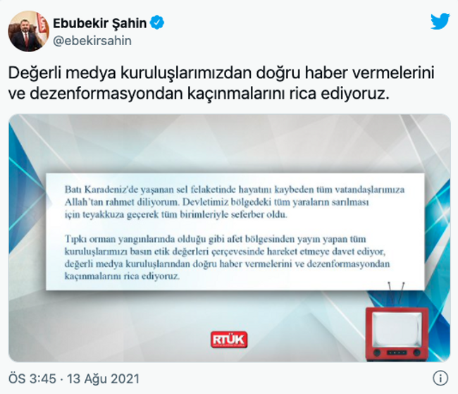 RTÜK Başkanı'ndan sel haberlerine uyarı! - Resim : 1