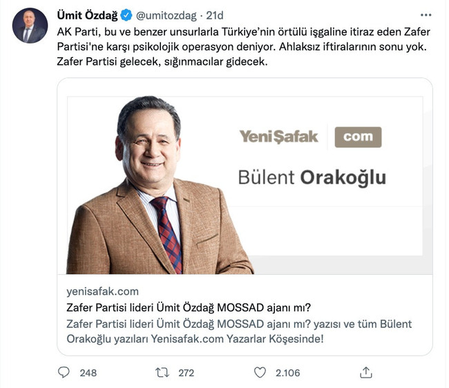 Eski İstihbarat Daire Başkanı sormuştu! Ümit Özdağ’dan ‘MOSSAD ajanı’ iddiasına jet yanıt - Resim : 1
