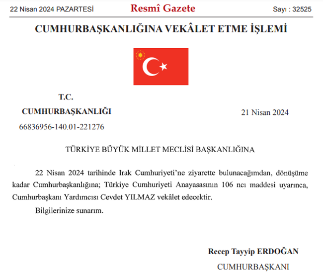 Erdoğan’ın yerine Cevdet Yılmaz vekalet edecek! - Resim : 1