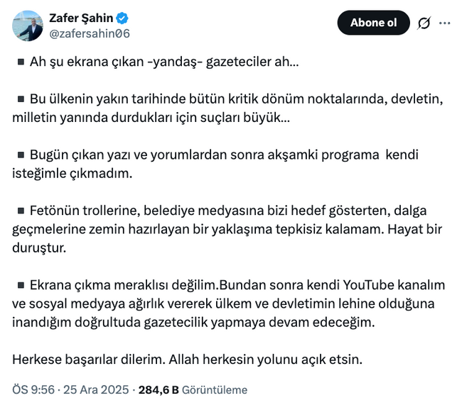 Zafer Şahin sert sözlerle ekranlara veda etti! Gazeteciler geri mi çekiliyor? - Resim : 1